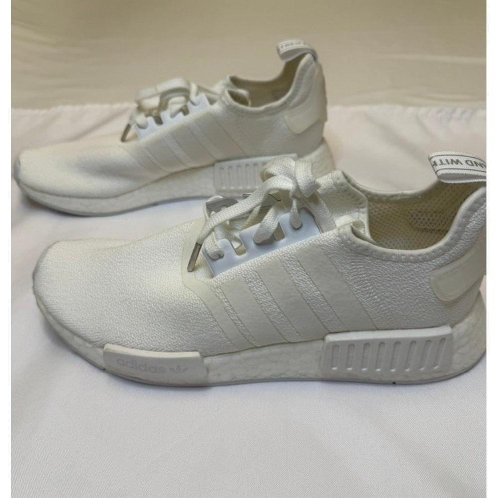 Adidas NMD_R1 Boost Low Top Lace-Up Sneaker, Triple White, Women's 10, MSRP $150
